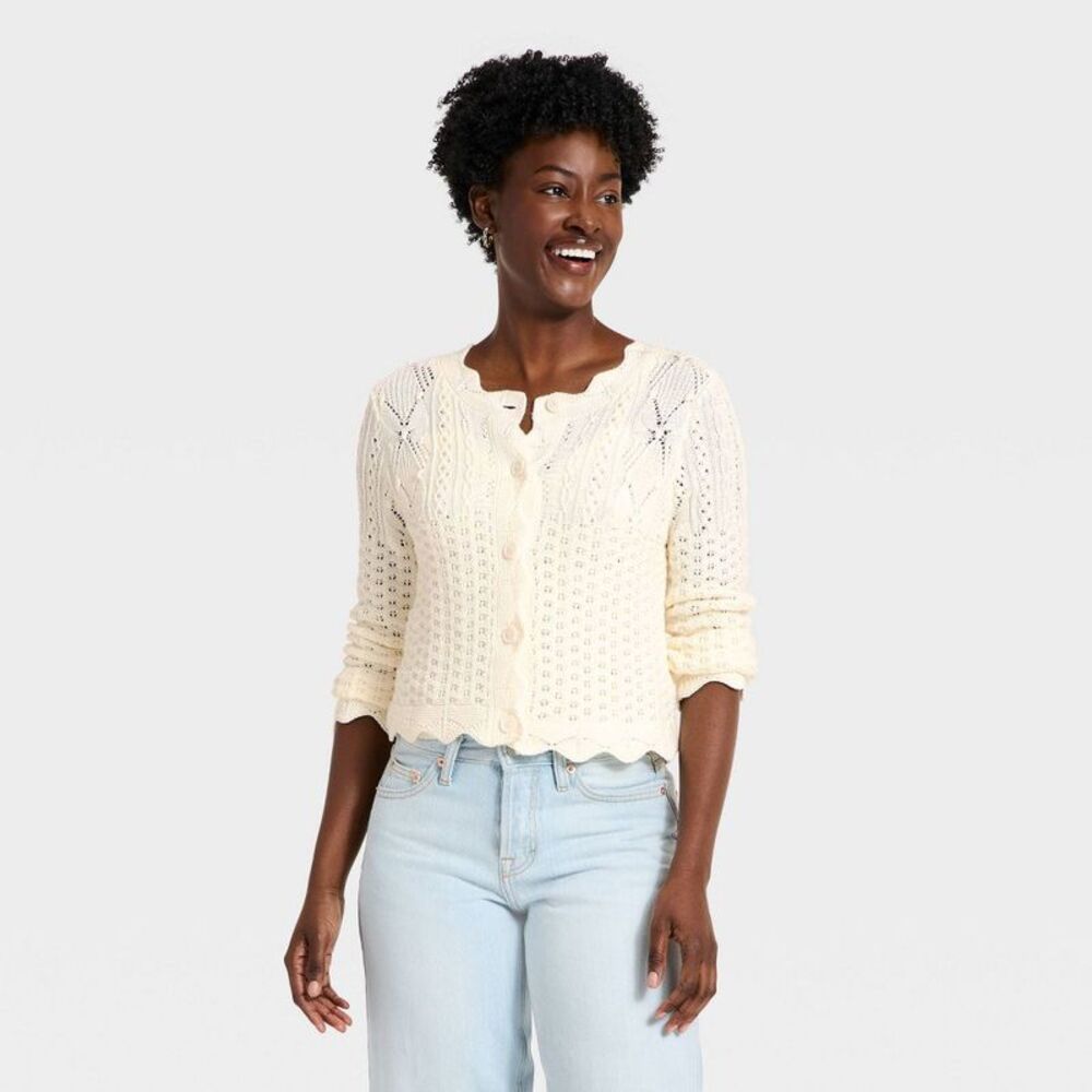 Universal Thread - Women's Western Crafted Cardigan - Universal Threa Off-White - Picture 1 of 3